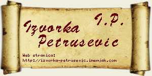 Izvorka Petrušević vizit kartica